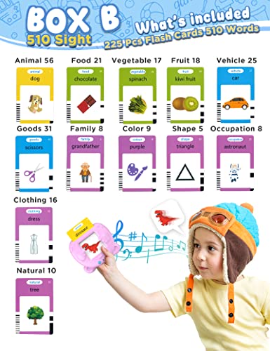 Talking Flash Cards, Educational Learning Toys For Toddler Kids Boy Girl, Speech Therapy Toys Autism Toys Christmas Birthday Gifts For Ages 1 2 3 4 5 Year Old Baby (Pink & Blue) #TOP5