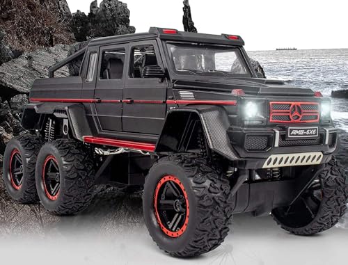 Image of 1:24 Big Size AMG G63 6X6 Scale Model Car - Exclusive Alloy Metal Pull Back Die Cast Car Toy with Openable Doors, Light & Music - Best Gifts for Kids【Colors as Per Stock】
