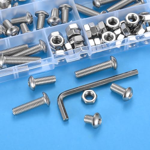 80 Pcs m8 Bolts Set, Hex Socket Button Head Cap Screws Bolts and Nuts Set, m8 Nuts and Bolts Set - Image 4
