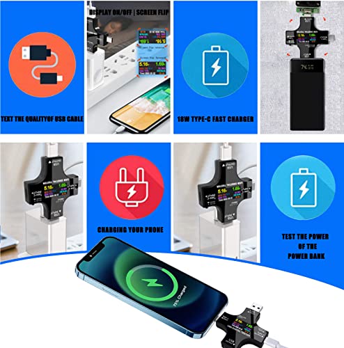 Binval Digital Multimeter 2 In 1 Usb C Tester Lcd Color Display Voltage Current Watt Meter Automatic Detection And Identification Of Charging Protocols Covering Display: Dc3.6-32V/0-5.1A #TOP4