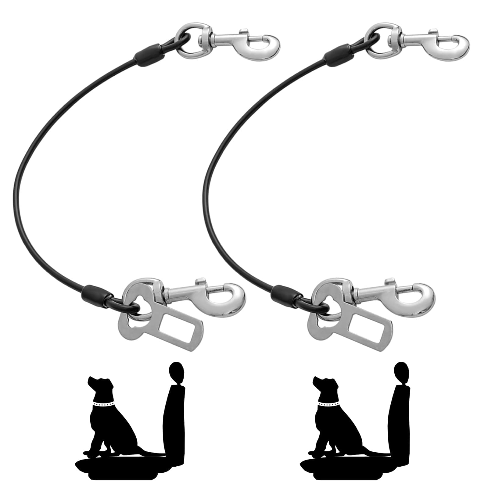 Mi Metty Anschnallgurt Hund Auto, Bissfeste Hundeleine aus Stahldraht mit Auto, Hunde anschnallgurt Auto für alle Hunde
