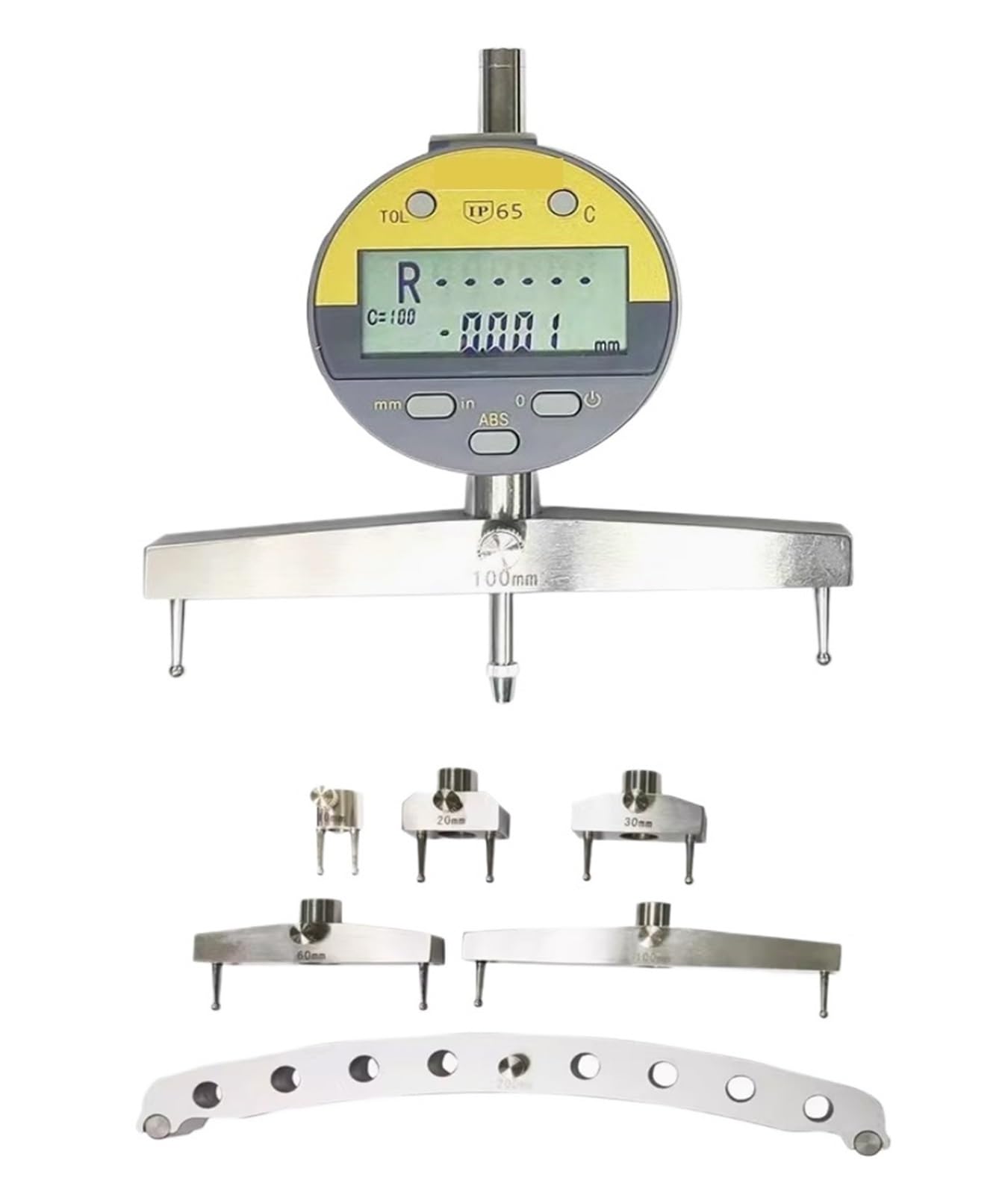 Micrometer, 6.5-3000 Radius Gauge with Electronic Digital Display, arc Ball Diameter Measuring Instrument