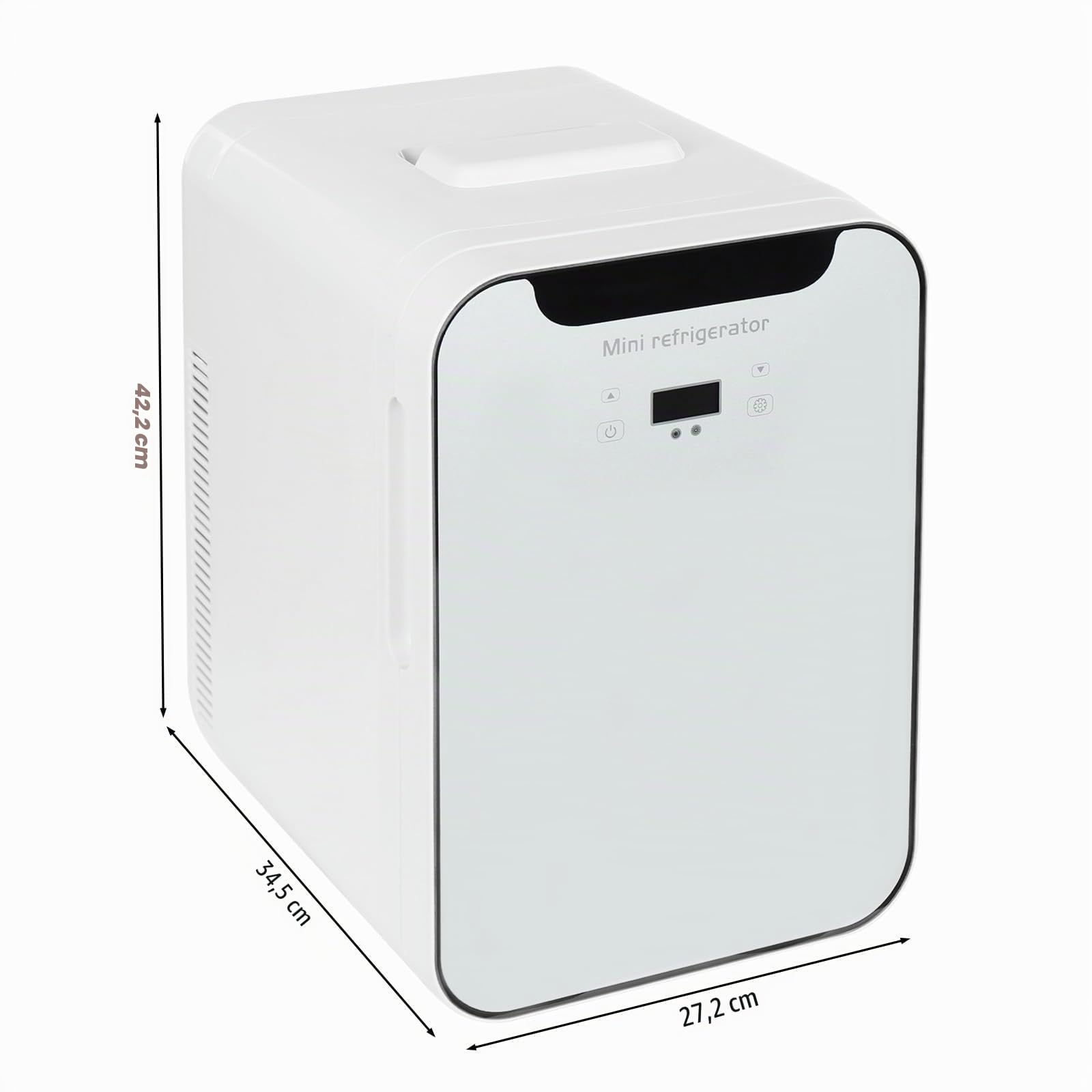 Mini frigorifero da 20 l, 220 V/12 V, multifunzione, piccolo frigo portatile, funzione di raffreddamento e riscaldamento, display digitale a LED, per campeggio, soggiorno e uffici