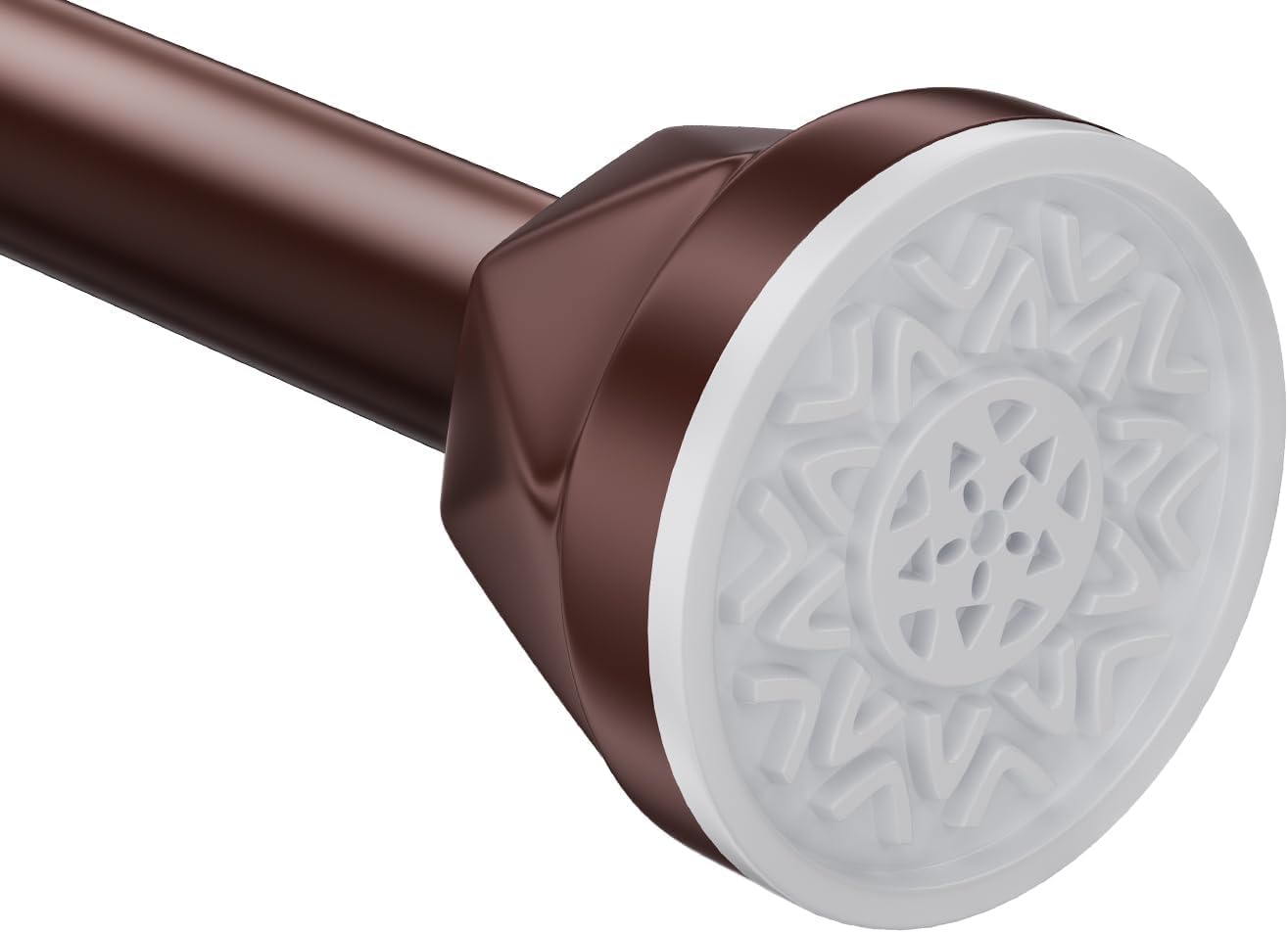 Shower Curtain Rod 32-94 Inches, No Drill Shower Rod Tension, Never Rust Anti-Slip Shower Curtain Rod for Bathroom Window, Adjustable Tension Curtain Rod. Brown