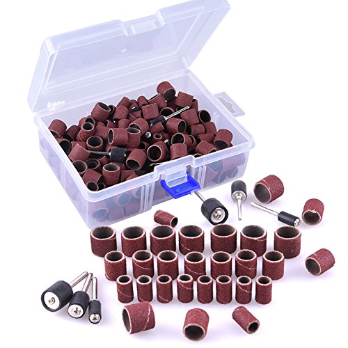 Austor 252 Pieces Sanding Drum Kit With Free Box Including 240 Pieces Drum Sander Sanding Sleeves And 12 Pieces Drum Mandrels For Dremel Rotary Tool #TOP1