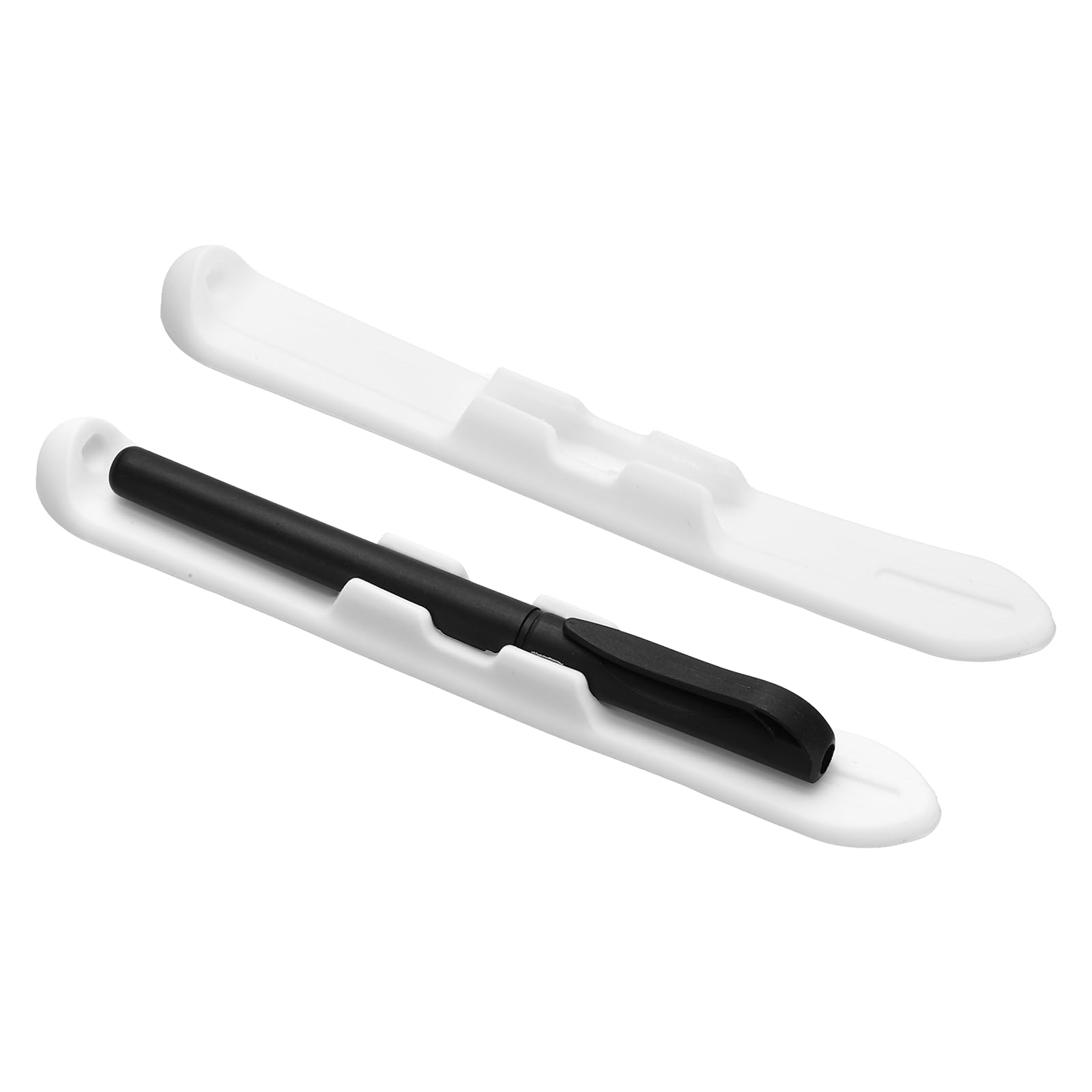 PATIKIL 2 Pcs 6.9'' Silicone Pencil Holder with Strong Adhesive Slim Grip Sleeve for stylus 1st 2nd Generation Air Pro Mini Tablets, White