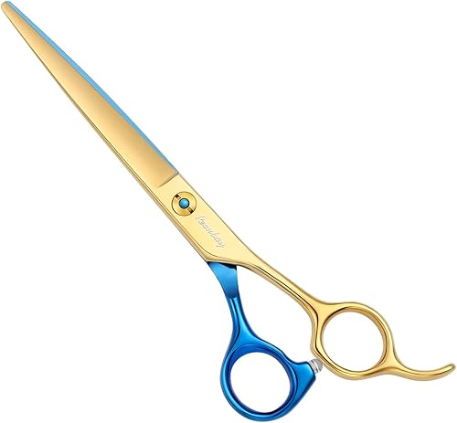 Miniatura 12 de Tijeras de aseo para perros y gatos, tijeras para mascotas para abrigos gruesos y cabello enmarañado, tijeras de acero inoxidable curvadas más