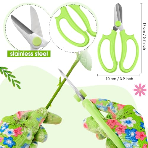 Kit de 10 piezas para jardinería con tijeras y guantes miniatura 2