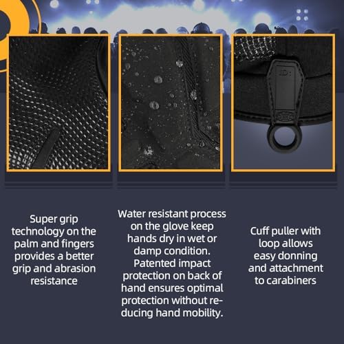 Seibertron Patented S.O.L.A.G 2.0 Index Finger Tip Touchscreen Tactical Sports Water Resistant Impact Gloves Also fit Airsoft Hunting Hiking Riding Cycling Motorcycle Climbing Full Finger Black M - 4