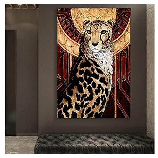 Dukar för målning på duk bild abstrakt roliga djur affischer mäktiga lejon affisch tryck modern dekorationsmotiv för sovrum väggdekor 30 x 45 cm (oramad)