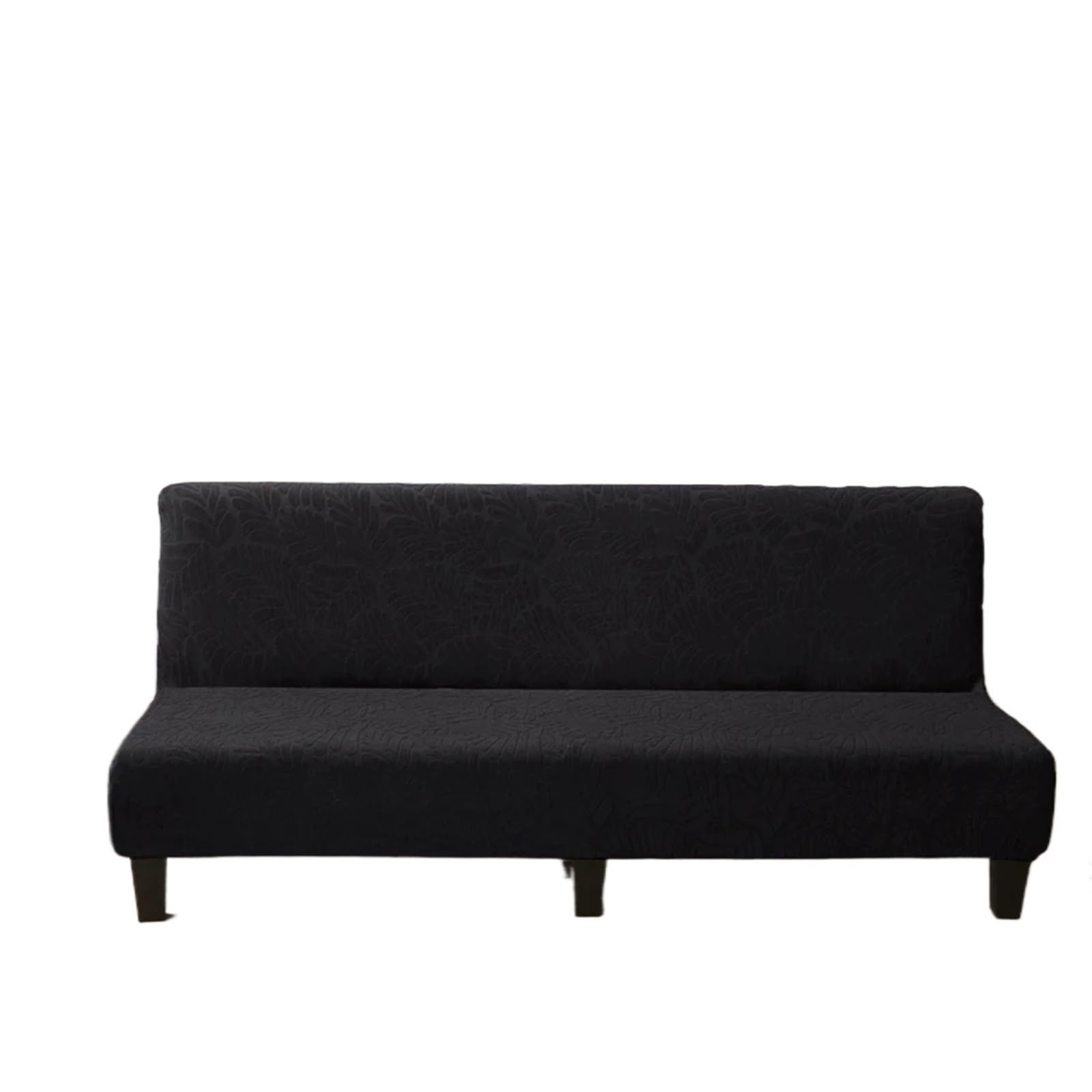 GCYEIDMA Armless Sofa Slipcover Waterproof Sofa Bed Cover For Living Room Folding Armless Couch Stretch Thick Covers Armchair Protector(Black,M)