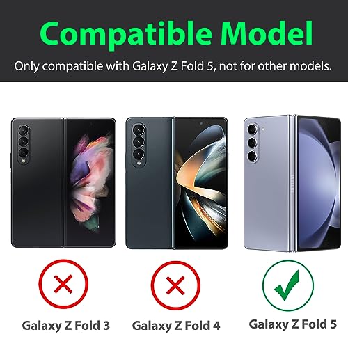 Image of Miimall Case Compatible for Samsung Galaxy Z Fold 5 Case with S Pen, Drop Resistance Built-in Front Screen Protector + Kickstand + Pen Holder Luxury Protection Case for Galaxy Z fold 5 2023 (Blue)