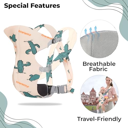 Image of Bembika Baby Carrier Newborn to Toddler with Multiple Positions Infant Carrier Soft Baby Holder Kangaroo Bag Sling Carrier All Seasons - Cactus