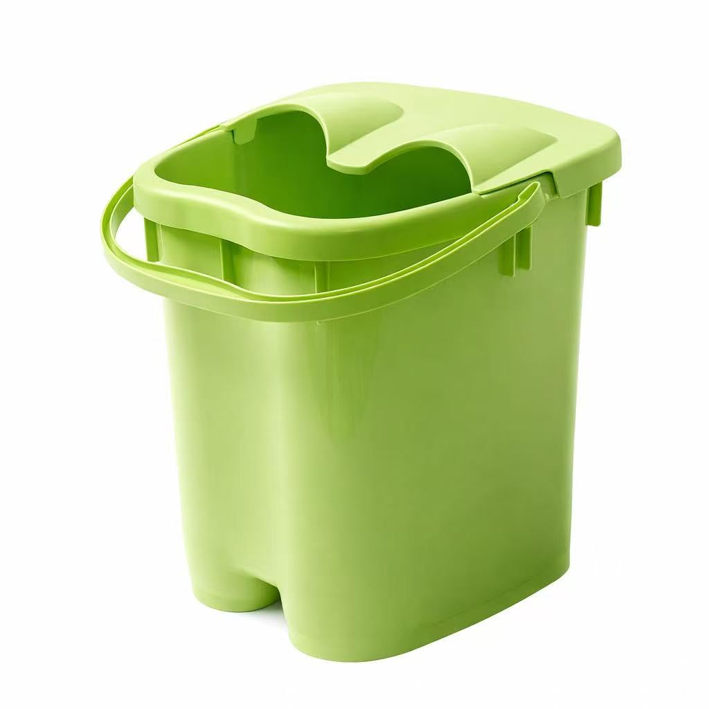 40cm Deep Foot Spa Bucket with Massage Rollers, Portable Foot Soaking Tub with Ergonomic Handle, Extra Deep Foot Bath Bucket for Home Spa, Relaxing Foot Soaker Basin (Green)