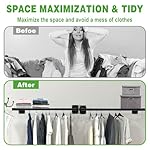 Closet Shelves Wall Mounted, 57 Inches Heavy Duty Closet Rod with Shelf Metal Utility Shelf for Wall, Closet, Laundry Room - Image 3
