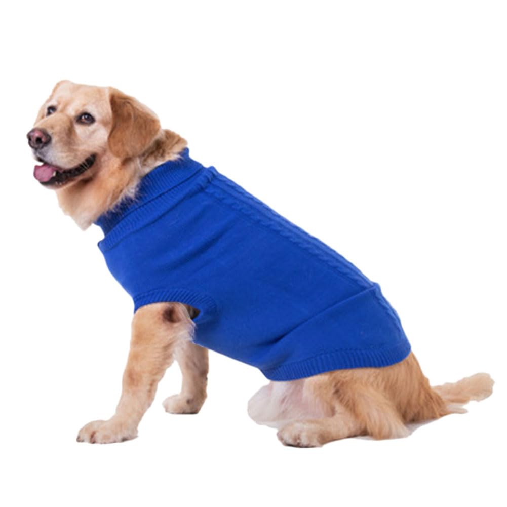 Pet Ribbed Jumpers Pullover Sweatshirt for Dogs Cats, Dog Knit Clothes Pet Pullover Dog Sweater Winter Puppy Jumpers Warm Sweater for Small, Medium and Large Dogs,Blue1,XXL