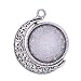 15pcs 25mm Antique Silver Moon Round Pendant Rotation Trays Cameo Setting Cabochon Dome for Crafting DIY Jewelry Making (11473-25mm)