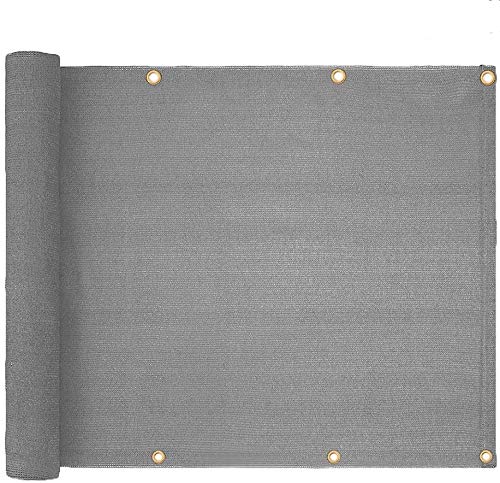 Balcony Privacy Screen, FOME 3X16.4Ft Balcony Windscreen Weather Resistant Balcony net Fence Mesh Privacy shad for Balcony Verandah Porch Patio Pool Backyard Rails