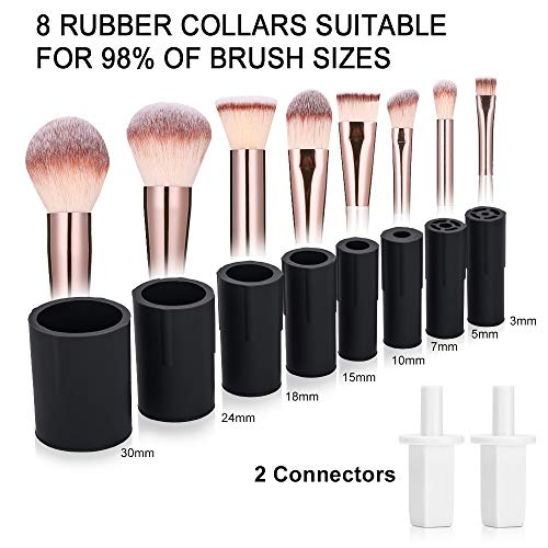 Makeup Brush Cleaner and Dryer Electric Cosmetic Brush Cleaner Machine Automatic Brush Cleaner Spinner Deep Wash and Dry fast with 8 Rubber collars for Most Cosmetic Brushes TecTake - Thumbnail 6
