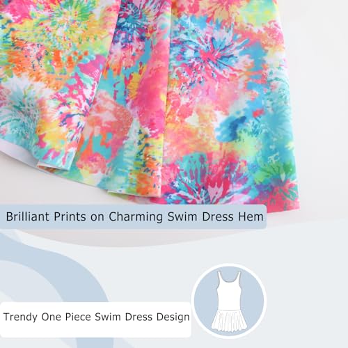 Aisyee Girls One Piece Swimsuits Swim Dress for Girls Skirted Bathing Suit Hawaiian Skirt Swimwear 3-16 Years4