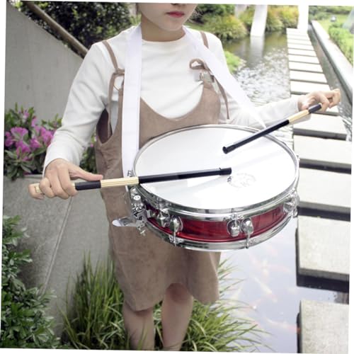 2 piezas de baquetas para batería de bambú, baquetas de madera, juego de cepillos para percusión, accesorios portátiles para instrumentos musicales, color negro miniatura 4