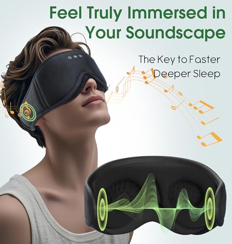 Image of LC-dolida 2 Pack Bluetooth Sleep Mask, Bamboo Cotton 3D Blackout Contoured Bluetooth Sleep Headphones, Sleeping Eye Mask with 5.4 Bluetooth Headphones, Eye Sleep Mask for Side Sleepers, Black