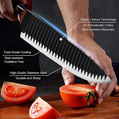 Image of SHOPPOFOBIX 6 Pcs Non-Stick Knife Set for Kitchen, Professionals, Chef, Super Sharp high Carbon Stainless Steel Material, Ergonomic Soft Grip Handle - Kitchen Cutlery Knives Set