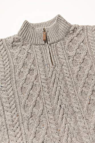 Image of Aran Crafts Men's Irish Soft Cable Knitted Zip Neck Jacket (100% Merino Wool)