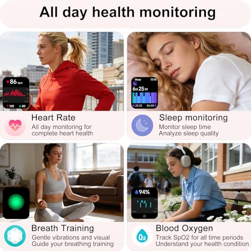 Image of Smart Watch with Alexa & Bluetooth Calling-1.83 inch HD Touchscreen Fitness Watch, Fitness Tracker w /Heart Rate /Sleep Monitor, 30-Day Standby, 120+ Sports Modes, IP68 Waterproof Smartwatch for Android iOS