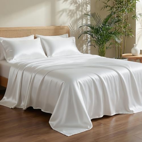 Pillcase Luxury Tencel & Viscose Derived from Bamboo Sheet Set Deep Pocket Cooling for Hot Sleepers...