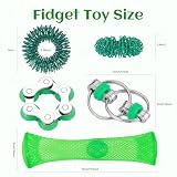 ZQFTZQ 8 Pcs Hand Fidget Toys for Adults Roller Bike Chain Figette Spinners Flippy Chain Mesh Marble and Spiky Sensory Rings Desk Silent Figits Toys for Teens Anxiety and Stress Relief Easter Toys