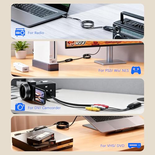 Evite perder sus cintas con el convertidor VHS a digital y adaptador analógico a digital 1080P 4