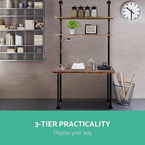 Diwhy Industrial Style Office Decor,Computer Desk 47.2"×20"×79" with 2-Tier Storage Pipe Shelves,Bookshelf Laptop Desk,Studying Writing Table Workstation with Hutch for Home Ofiice by Diwhy - Image 7