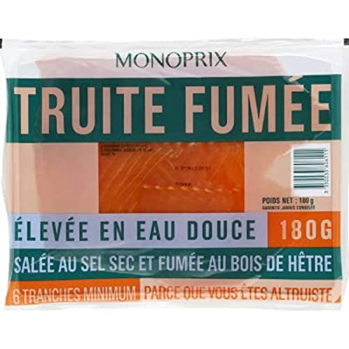 Monoprix Truite fumée - Le paquet de 6 tranches, 180 g