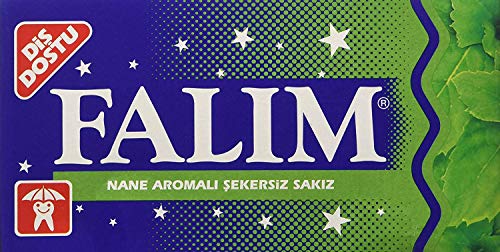 Falim Sugarless Plain Gum Individually Wrapped, Mint Flavored, 100 Piece - PACK OF 2