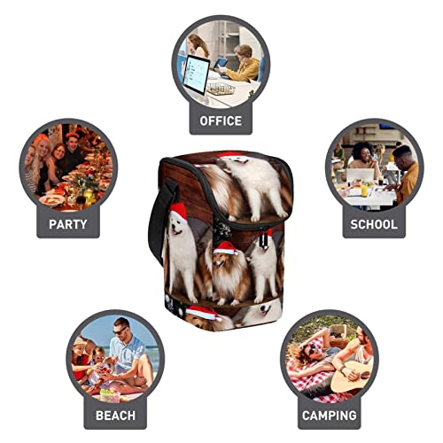 Bolsa de almuerzo de Navidad para perro portátil para conservar comida fuera de casa 4