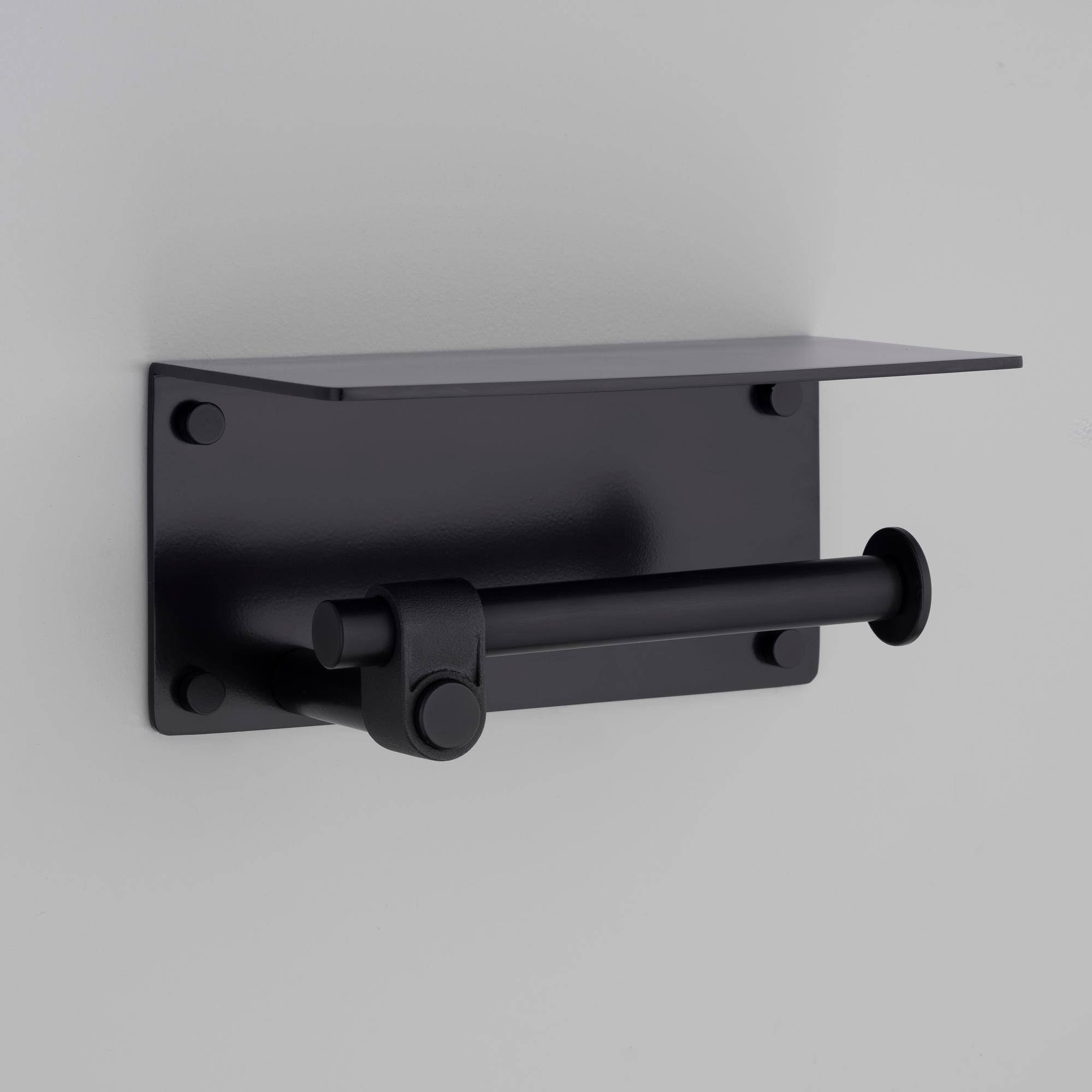 Buster + Punch Welders Black Buster And Punch Toilet Roll Holderwith Shelf Cast Welders In Black