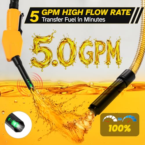 Cordless Portable Fuel Transfer Pump Auto Stop 5 GPM for Fast Refueling - Image 2