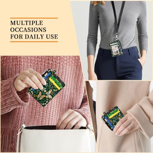 Image of Hancynir Butterfly Floral Credit Card Holder Small Wallet Women, Slim RFID