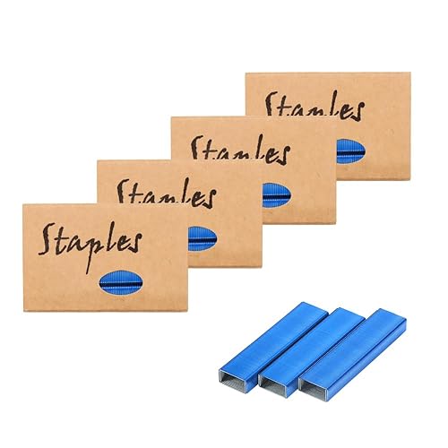 Paquete de 4 grapas azules para grapadora, juego de grapas estándar 266 repuestos de grapadora sin atascos, grapas de 14 pulgada para suministros de