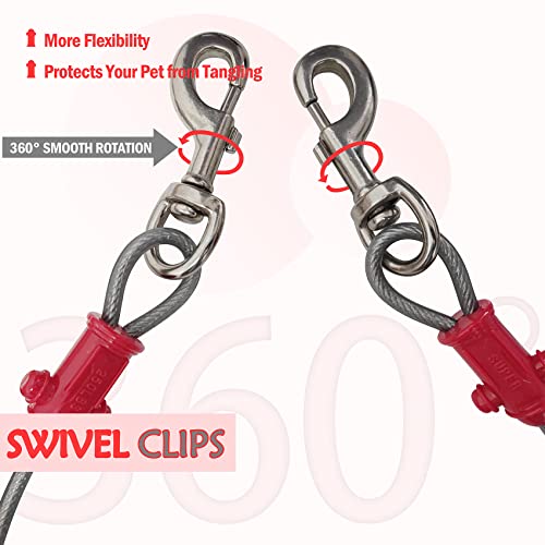 Petest Reflective Tie Out Cable With Crimp Cover For Super Dogs Up To 250 Pounds, 40 Feet #TOP2