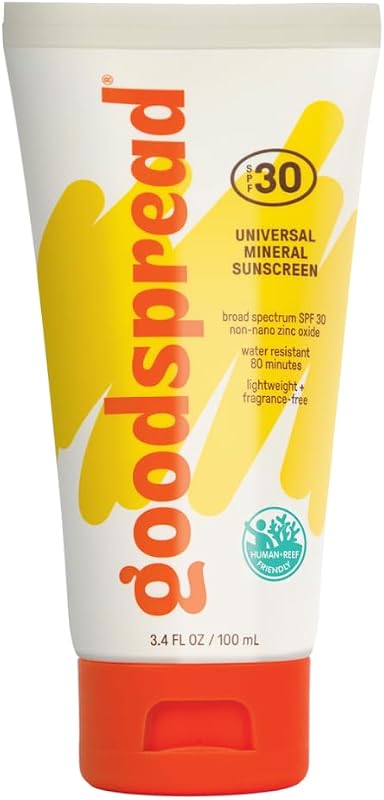 Goodspread Skincare Protetor solar mineral corporal FPS 30 com óxido de zinco não nano, resistente à água