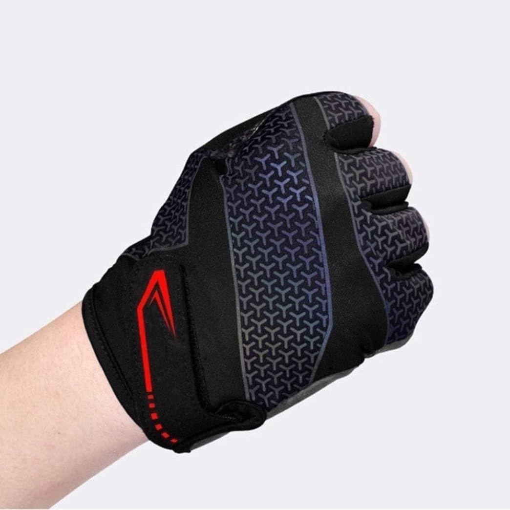 Guanti Bici Guanti Da Uomo Guanti Mezze Da Mountain Bike Guanti Maschili In Gomma Femminile Guanti Palestra (Color : Black, Size : Large)