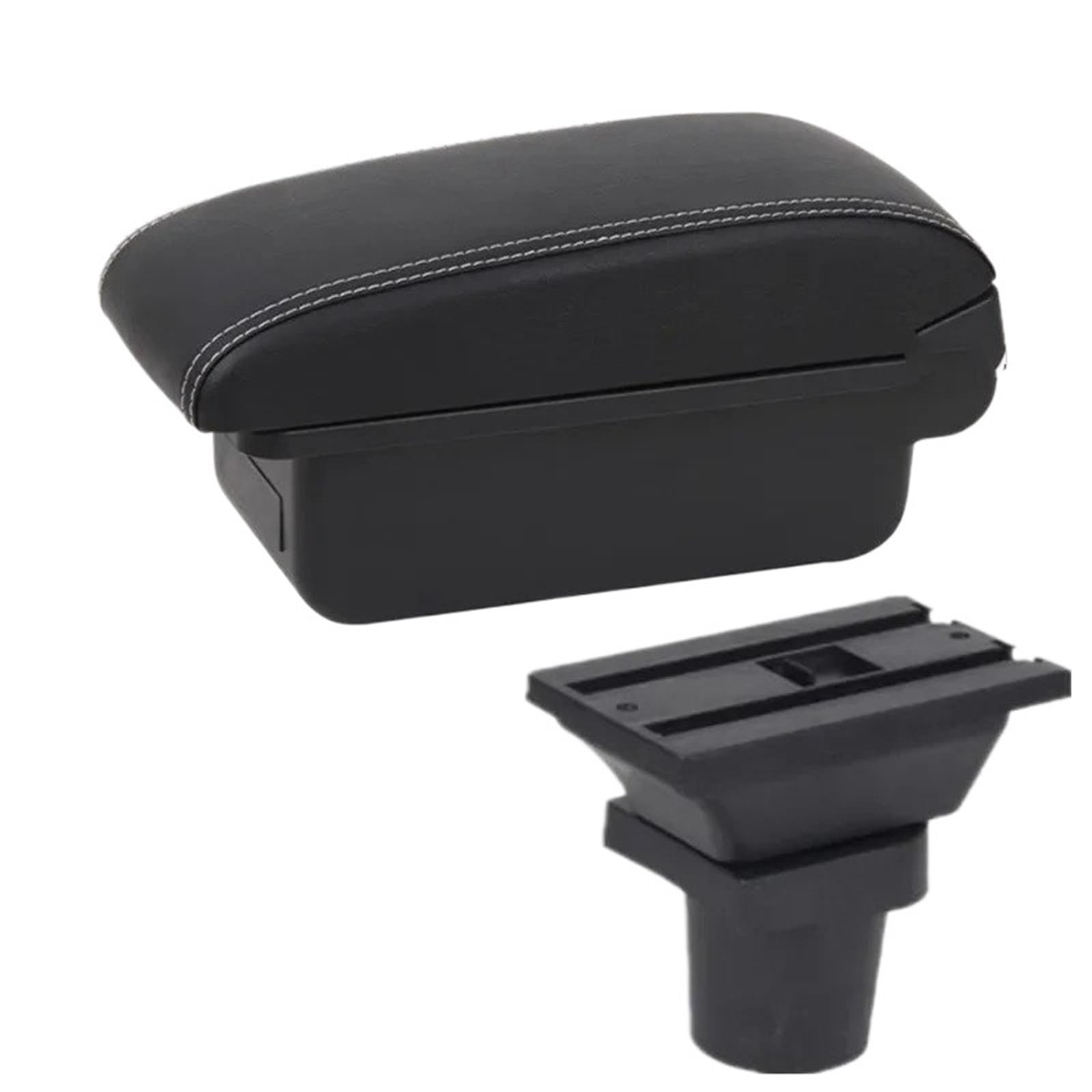 AWGNTQQ Car Armrests For Focus Mk1 Car Armrest Box Center Storage Interior Dedicated Retrofit Accessories(A3 white line No USB)