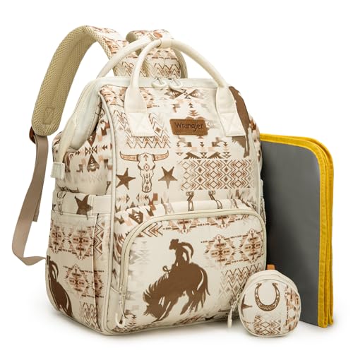 Montana West Wrangler Diaper Bag Backpack Aztec Callie Bag Travel Backpack Purses Western Multi-Function Baby Bags for Mom