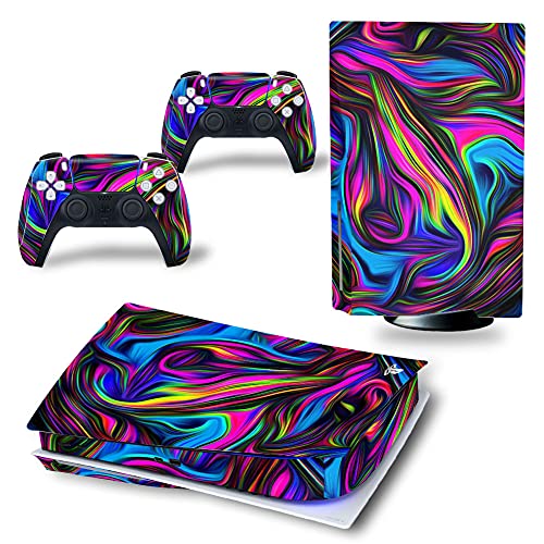 FOTTCZ Vinyl Decal Skin for PS5 Disk Edition Console and Controllers, Sticker for PS5 Disk Protective Accessories - Magic Space