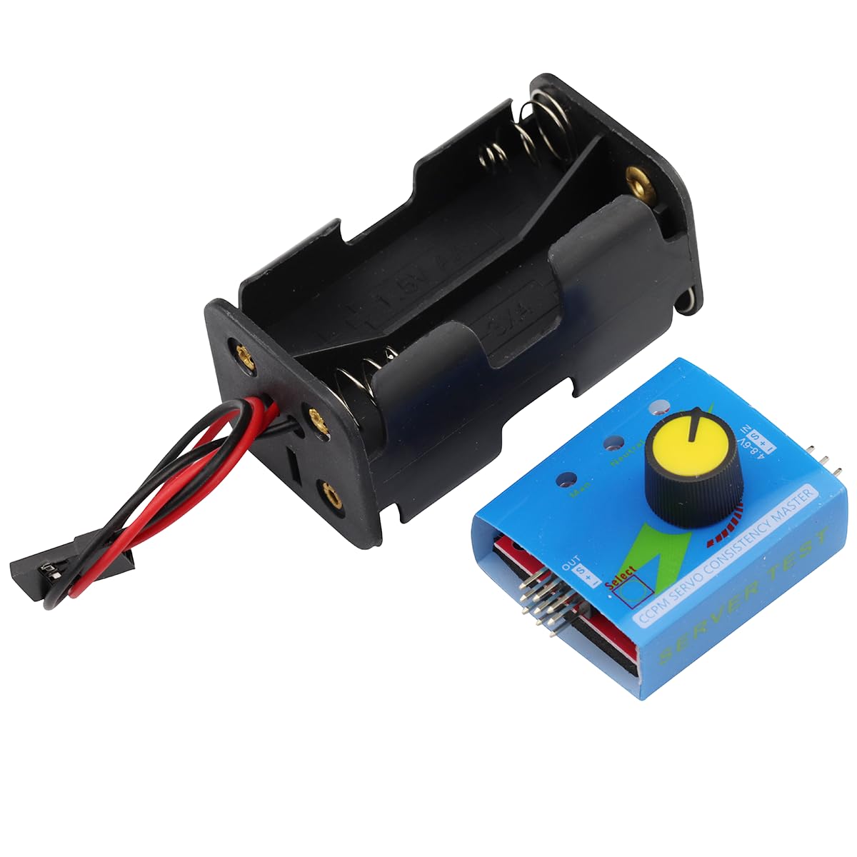 Custodia portabatterie 4 celle 6V AA connettore 2P JR servo tester 3 canali motore ESC modulo per elicottero auto barca robot