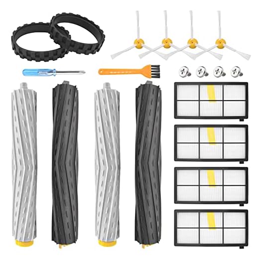 Acessório de substituição para iRobot Roomba 800 900 séries 805 860 870 871 880 890 960 980 acessórios de vácuo, peças de reposição com 4 escovas de rolo, 2 pneus, 4 filtros, 4 escovas laterais e
