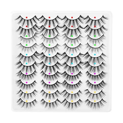 20 Paar Falsche Wimpern 3D Künstliche Wimpern Natürliche handgemachte Leichte Wimpern, Natural Fake Lashes Geeignet für die Arbeit/Dating/Party (5 Stile Gemischt) Cover