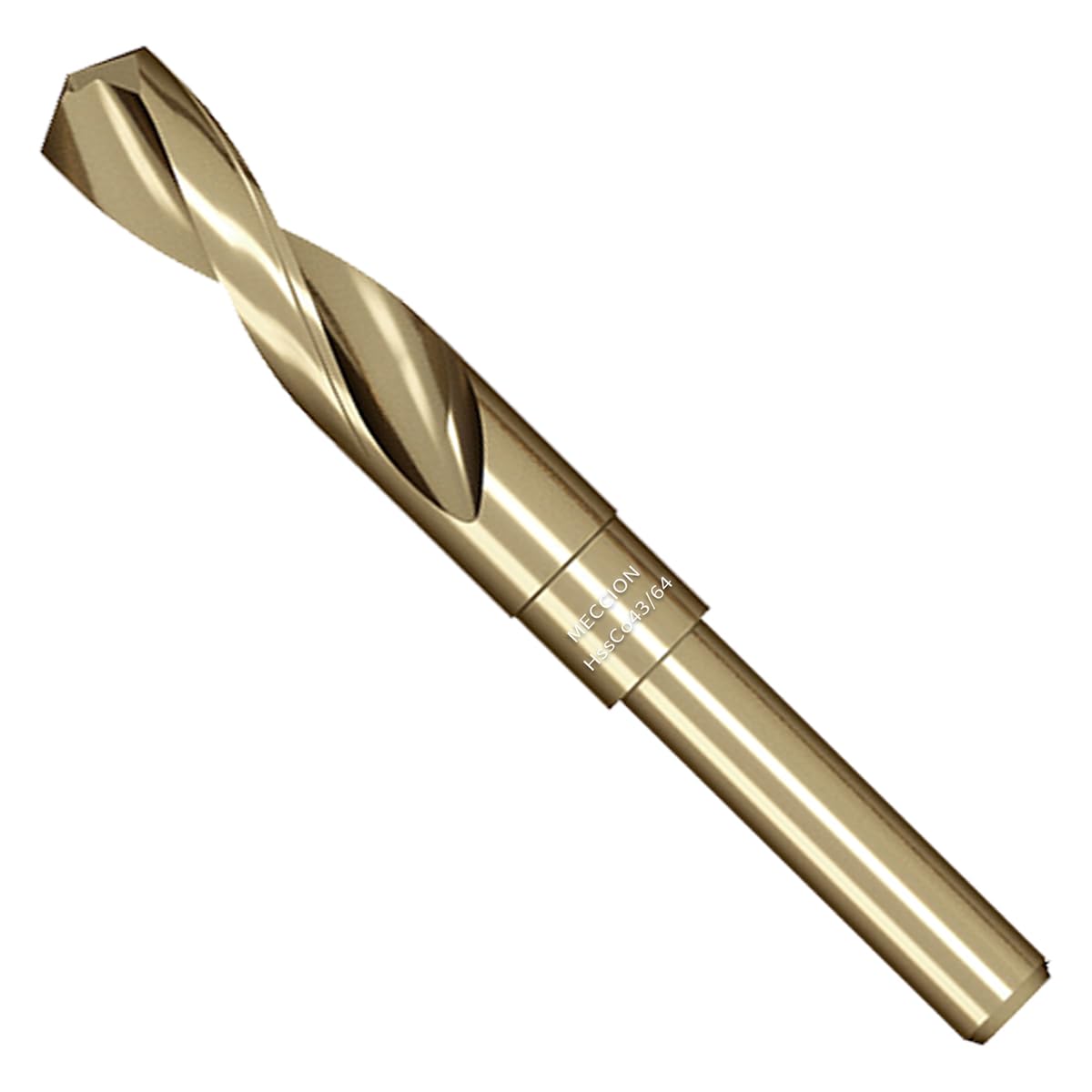 Cobalt Drill Bit 43/64 Inch High Speed Steel M35 Reduced Shank Twist Drill Bit for Metal, Cast Iron, Stainless Steel, Alloy, Non-Ferrous Etc.